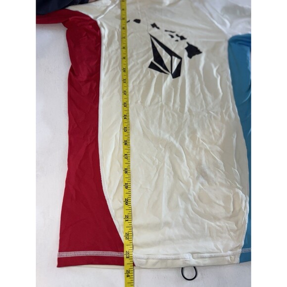 Volcom Hawaii Mod Short Sleeve Shirt Thrashguard White Blue Red Size Medium - Picture 5 of 8